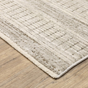 Oriental Weavers Branigan Polyester High Low Pile Stripe Area Rug with Neutral Tones for Modern Living Rooms 2'3" x 3' BBRG03068091ST