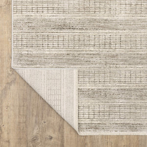 Oriental Weavers Branigan Polyester High Low Pile Stripe Area Rug with Neutral Tones for Modern Living Rooms 2'3" x 3' BBRG03068091ST