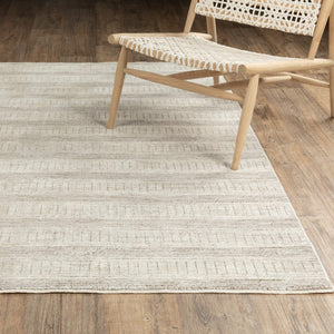 Oriental Weavers Branigan Polyester High Low Pile Stripe Area Rug with Neutral Tones for Modern Living Rooms 2'3" x 3' BBRG03068091ST