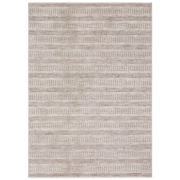 Oriental Weavers Branigan Polyester High Low Pile Stripe Area Rug with Neutral Tones for Modern Living Rooms 2'3" x 3' BBRG03068091ST