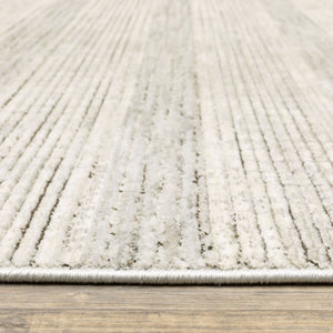 Oriental Weavers Branigan Polyester High Low Pile Stripe Area Rug with Neutral Tones for Modern Living Rooms 2'3" x 3' BBRG03068091ST