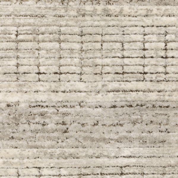 Oriental Weavers Branigan Polyester High Low Pile Stripe Area Rug with Neutral Tones for Modern Living Rooms 2'3" x 3' BBRG03068091ST