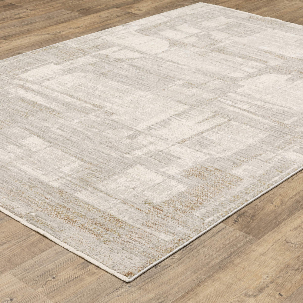 Oriental Weavers Branigan Geometric Polyester Area Rug with Gold Accents and High Low Pile for Modern Interiors 9'10" x 12'10" BBRG04300391ST