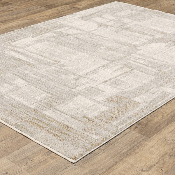 Oriental Weavers Branigan Geometric Polyester Area Rug with Gold Accents and High Low Pile for Modern Interiors 9'10" x 12'10" BBRG04300391ST