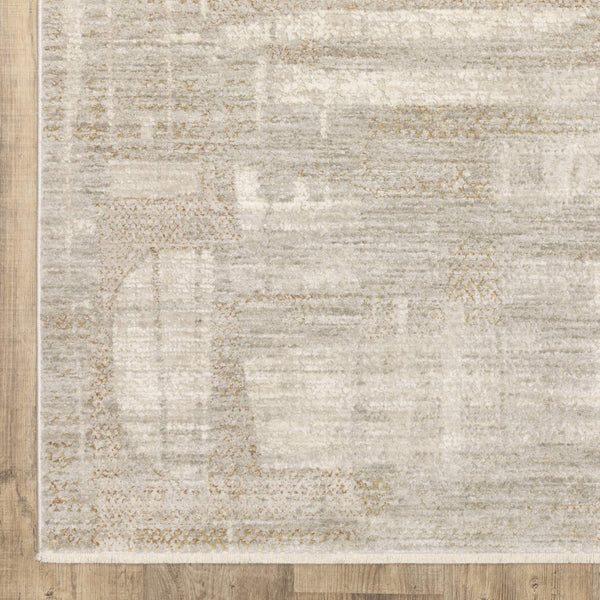 Oriental Weavers Branigan Geometric Polyester Area Rug with Gold Accents and High Low Pile for Modern Interiors 9'10" x 12'10" BBRG04300391ST