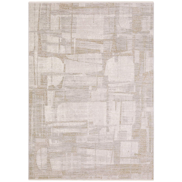 Oriental Weavers Branigan Geometric Polyester Area Rug with Gold Accents and High Low Pile for Modern Interiors 9'10" x 12'10" BBRG04300391ST