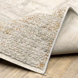 Oriental Weavers Branigan Geometric Polyester Area Rug with Gold Accents and High Low Pile for Modern Interiors 9'10" x 12'10" BBRG04300391ST