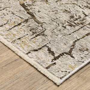 Oriental Weavers Branigan Polyester High Low Pile Runner Rug with Stone Crackle Pattern in Warm Neutrals BBRG05076230ST