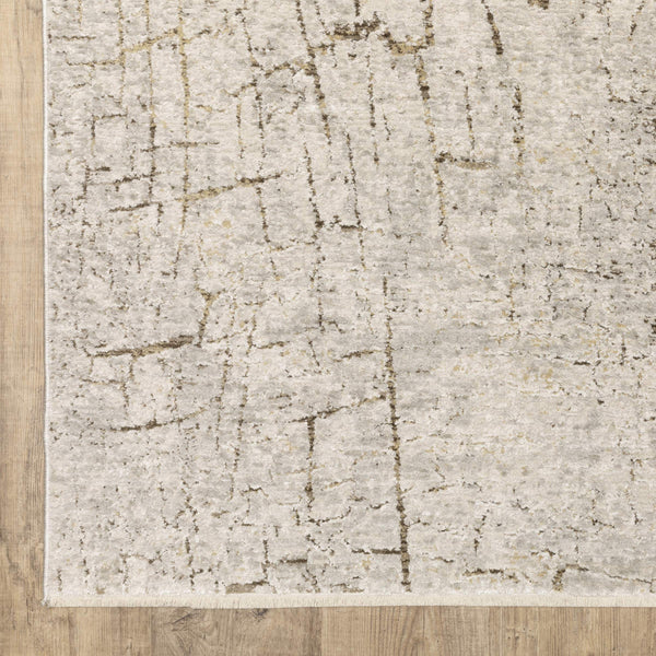 Oriental Weavers Branigan Polyester High Low Pile Runner Rug with Stone Crackle Pattern in Warm Neutrals BBRG05076230ST