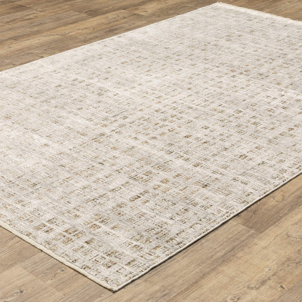 Oriental Weavers Branigan Geometric Block Grid Polyester Rug with High Low Pile for Modern Living Spaces 9'10" x 12'10" BBRG07300391ST