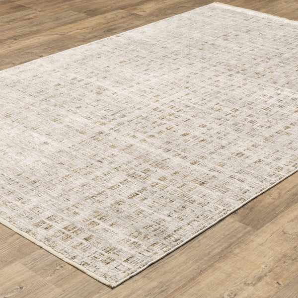Oriental Weavers Branigan Geometric Block Grid Polyester Rug with High Low Pile for Modern Living Spaces 9'10" x 12'10" BBRG07300391ST