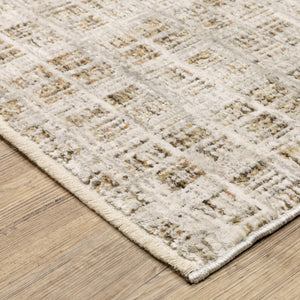 Oriental Weavers Branigan Geometric Block Grid Polyester Rug with High Low Pile for Modern Living Spaces 9'10" x 12'10" BBRG07300391ST