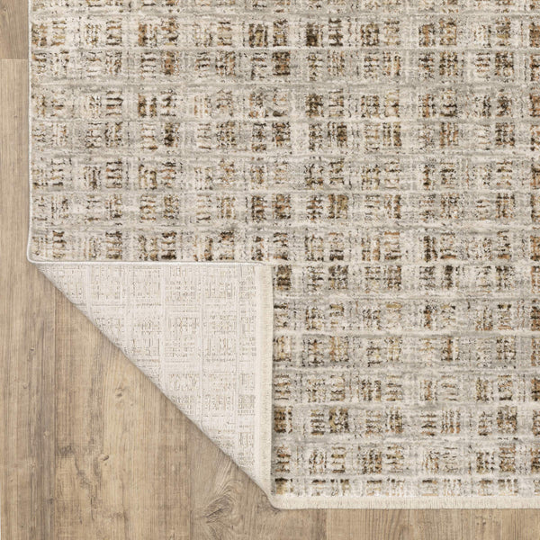 Oriental Weavers Branigan Geometric Block Grid Runner Rug Soft Polyester High Low Pile Neutral Tones BBRG07076230ST