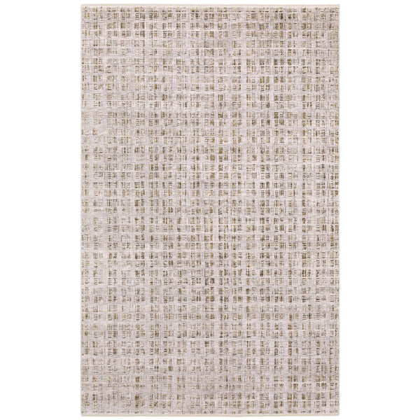 Oriental Weavers Branigan Geometric Block Grid Runner Rug Soft Polyester High Low Pile Neutral Tones BBRG07076230ST