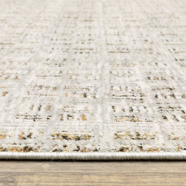 Oriental Weavers Branigan Geometric Block Grid Runner Rug Soft Polyester High Low Pile Neutral Tones BBRG07076230ST