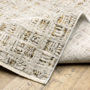 Oriental Weavers Branigan Geometric Block Grid Runner Rug Soft Polyester High Low Pile Neutral Tones BBRG07076230ST