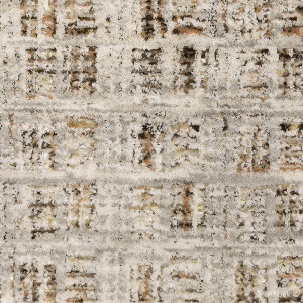 Oriental Weavers Branigan Geometric Block Grid Runner Rug Soft Polyester High Low Pile Neutral Tones BBRG07076230ST