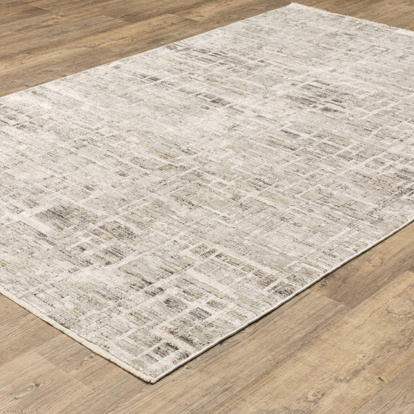 Oriental Weavers Branigan Geometric High Low Pile Polyester Area Rug in Neutral Tones for Modern Living Spaces 3' x 5' BBRG08091152ST