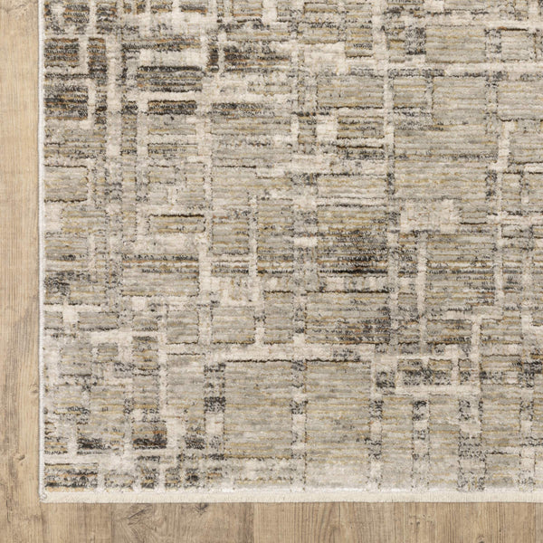 Oriental Weavers Branigan Geometric High Low Pile Polyester Area Rug in Neutral Tones for Modern Living Spaces 3' x 5' BBRG08091152ST