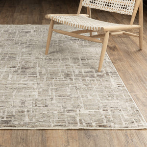 Oriental Weavers Branigan Geometric High Low Pile Polyester Area Rug in Neutral Tones for Modern Living Spaces 3' x 5' BBRG08091152ST