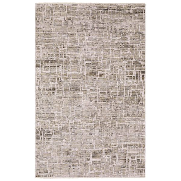 Oriental Weavers Branigan Geometric High Low Polyester Runner Rug Neutral Ivory Grey Modern Decor BBRG08076230ST