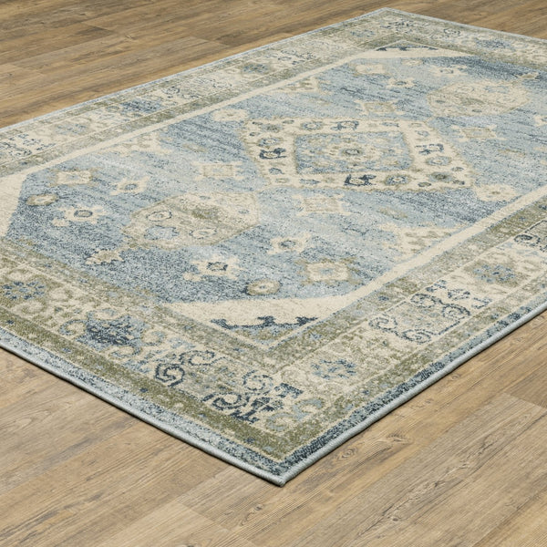 Oriental Weavers Branson Indoor Area Rug - Power-loomed Textured Polypropylene In Modern Persian Design And Colors Blue,Grey Polypropylene Bbr03q160220st