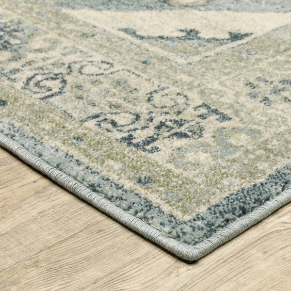 Oriental Weavers Branson Indoor Area Rug - Power-loomed Textured Polypropylene In Modern Persian Design And Colors Blue,Grey Polypropylene Bbr03q160220st