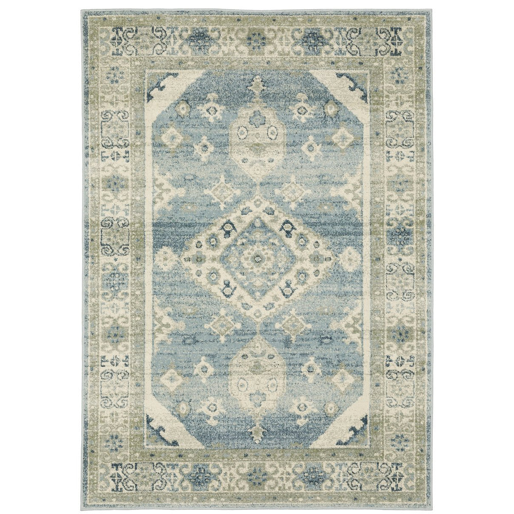 Oriental Weavers Branson Indoor Area Rug - Power-loomed Textured Polypropylene In Modern Persian Design And Colors Blue,Grey Polypropylene Bbr03q160220st