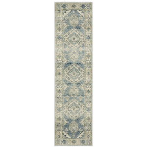 Oriental Weavers Branson Indoor Area Rug - Power-loomed Textured Polypropylene In Modern Persian Design And Colors Blue,Grey Polypropylene Bbr03a058220st