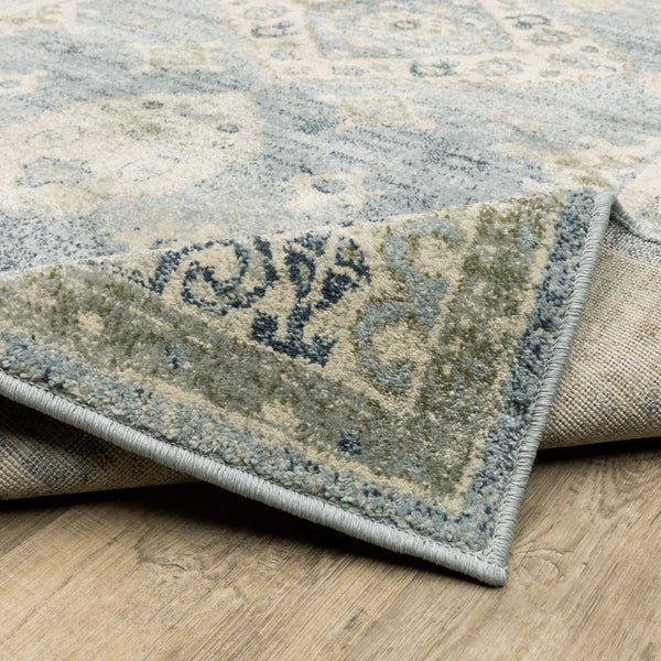 Oriental Weavers Branson Indoor Area Rug - Power-loomed Textured Polypropylene In Modern Persian Design And Colors Blue,Grey Polypropylene Bbr03q160220st