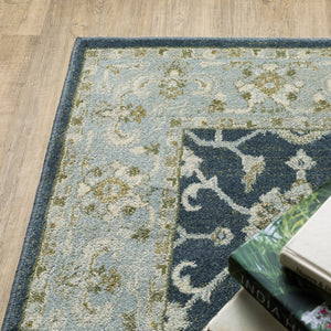 Oriental Weavers Branson Indoor Area Rug - Power-loomed Textured Design In Rich Colors For Modern And Classic Spaces Teal Blue,Ivory Polypropylene Bbr05a160220st