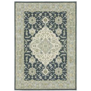 Oriental Weavers Branson Indoor Area Rug - Power-loomed Textured Design In Rich Colors For Modern And Classic Spaces Teal Blue,Ivory Polypropylene Bbr05a160220st