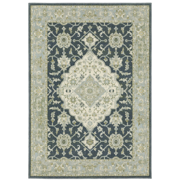Oriental Weavers Branson Indoor Area Rug - Power-loomed Textured Design In Rich Colors For Modern And Classic Spaces Teal Blue,Ivory Polypropylene Bbr05a160220st