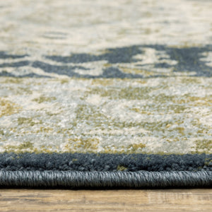 Oriental Weavers Branson Indoor Area Rug - Power-loomed Textured Design In Rich Colors For Modern And Classic Spaces Teal Blue,Ivory Polypropylene Bbr05a160220st
