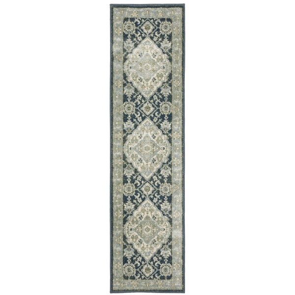 Oriental Weavers Branson Indoor Area Rug - Power-loomed Textured Design In Rich Colors For Modern And Classic Spaces Teal Blue,Ivory Polypropylene Bbr05a058220st