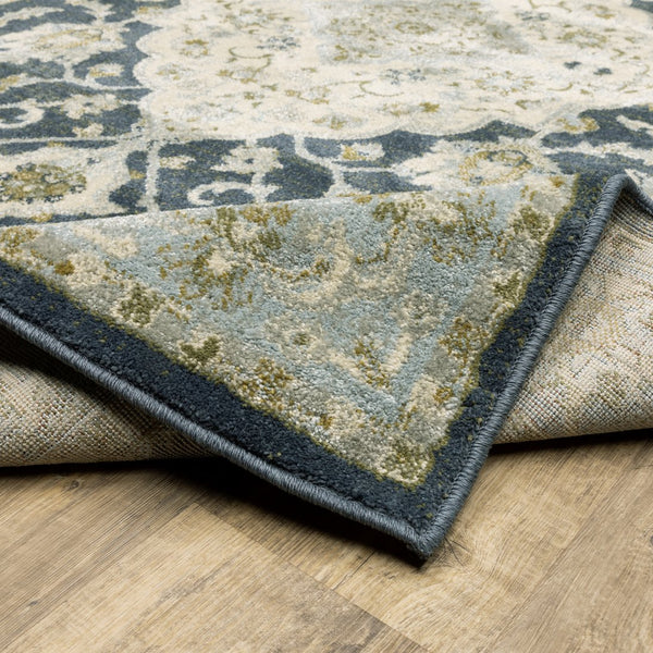 Oriental Weavers Branson Indoor Area Rug - Power-loomed Textured Design In Rich Colors For Modern And Classic Spaces Teal Blue,Ivory Polypropylene Bbr05a160220st