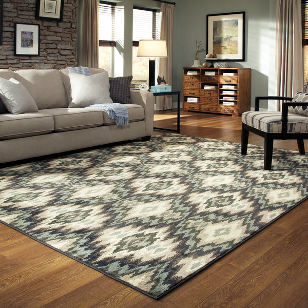 Oriental Weavers Brentwood Elegant Indoor Area Rug Collection - Sophisticated Neutral Hues For Timeless Decor Ivory,Blue Polypropylene B531k9300390st