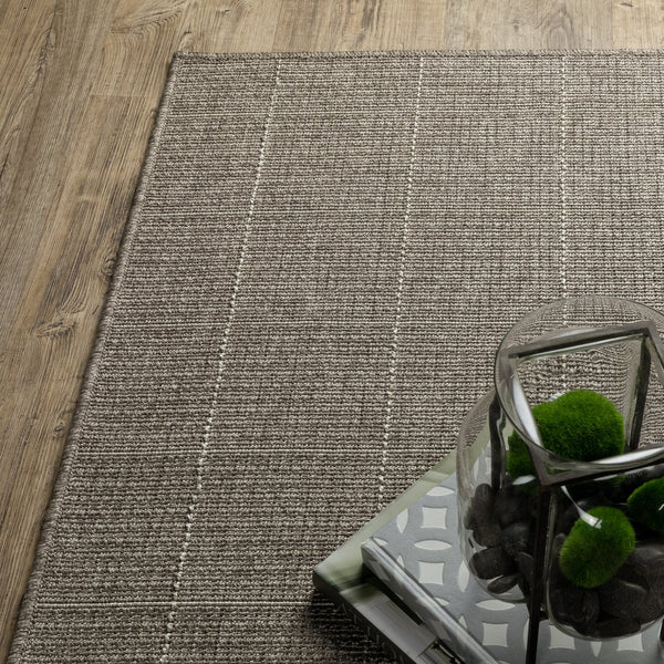 Oriental Weavers Caicos Indoor/Outdoor Area Rug - Stylish Performance Design, Easy Care, Perfect For High Traffic Spaces Grey,Light Grey Polypropylene Cca04b240305st