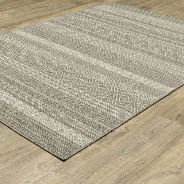 Oriental Weavers Caicos Indoor/Outdoor Area Rug - Elegant Performance Rug For High Traffic Spaces, Easy Care Design Grey,Light Grey Polypropylene Cca06a200280st