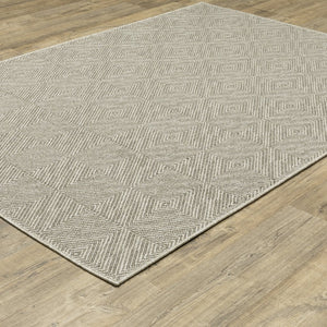 Oriental Weavers Caicos Indoor/Outdoor Area Rug - Stylish, Easy-care, Spill-resistant Design For High Traffic Spaces Grey,Light Grey Polypropylene Cca08a100152st