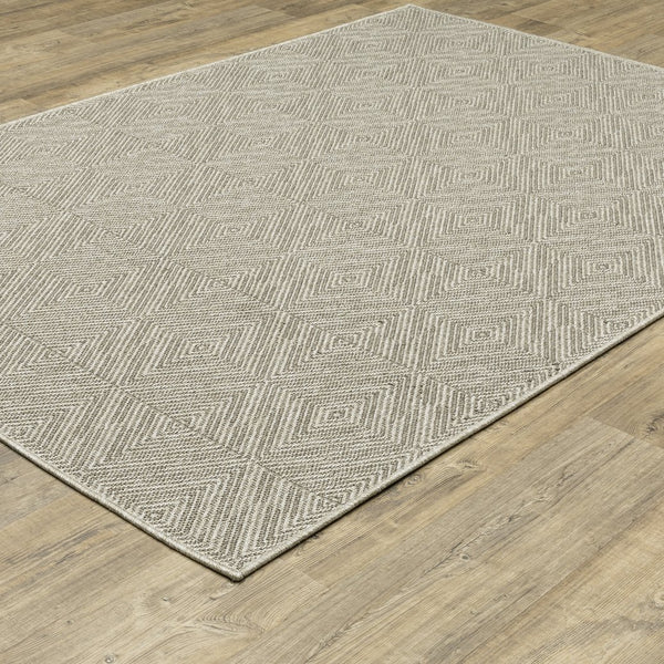 Oriental Weavers Caicos Indoor/Outdoor Area Rug - Stylish, Easy-care, Spill-resistant Design For High Traffic Spaces Grey,Light Grey Polypropylene Cca08a100152st