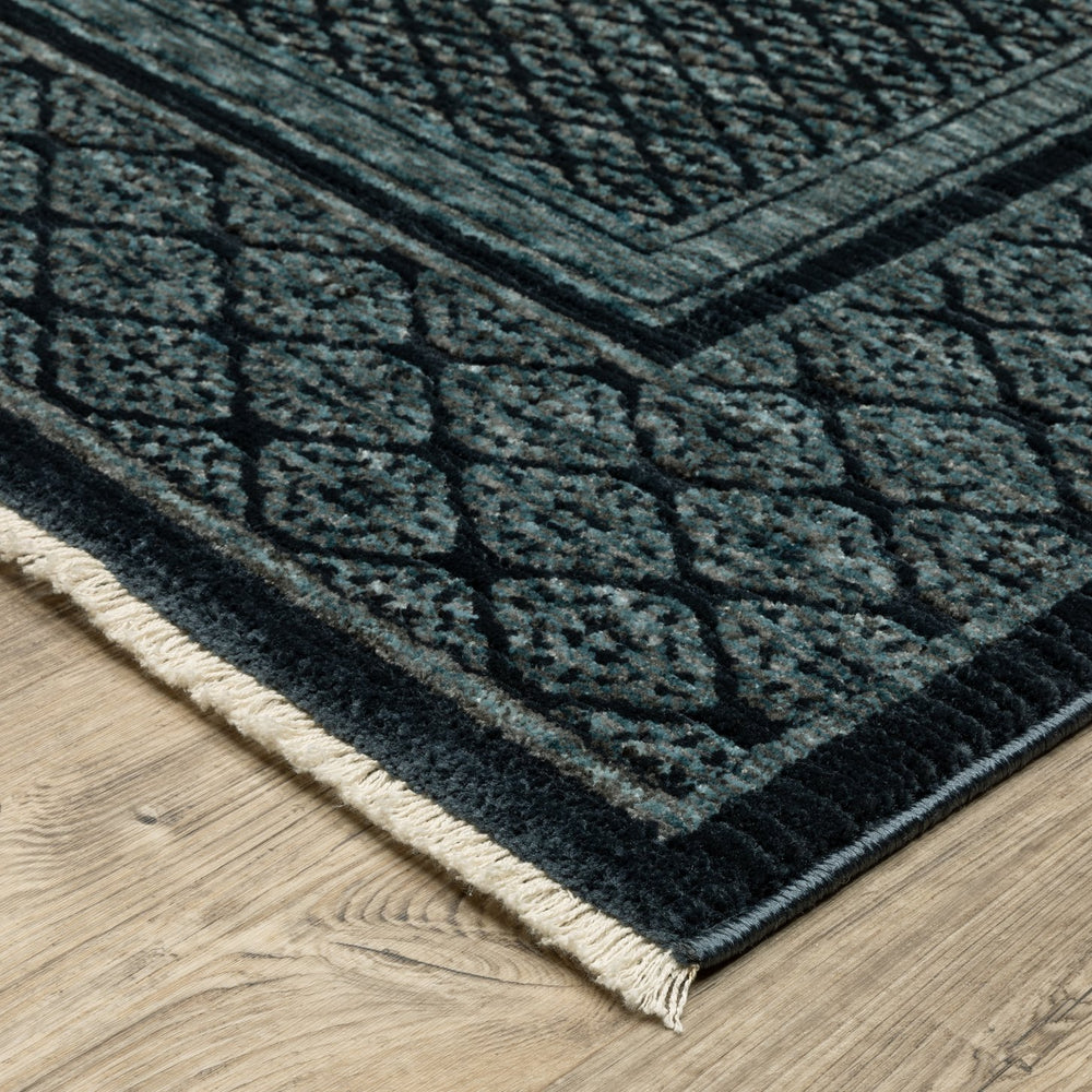 Oriental Weavers Capella Indoor Area Rug - Luxurious Soft Space-dyed Polyester With Modern Geometric Design Blue,Teal Polyester Ccap01068235st