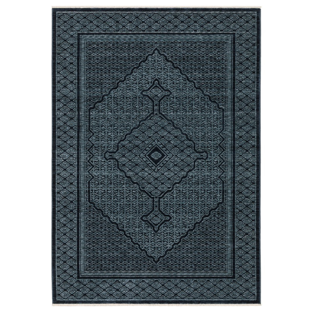 Oriental Weavers Capella Indoor Area Rug - Luxurious Soft Space-dyed Polyester With Modern Geometric Design Blue,Teal Polyester Ccap01068235st