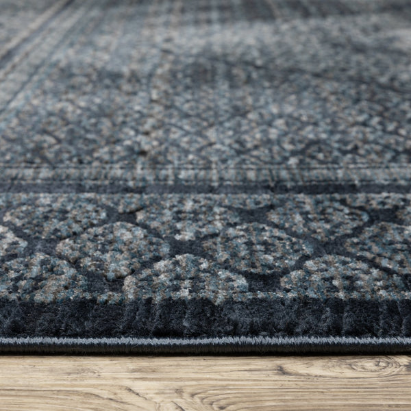 Oriental Weavers Capella Indoor Area Rug - Luxurious Soft Space-dyed Polyester With Modern Geometric Design Blue,Teal Polyester Ccap01068235st