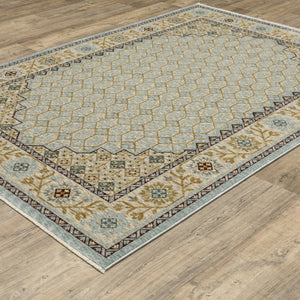 Oriental Weavers Capella Indoor Area Rug – Soft, Multi-level Texture For Modern And Traditional Home Décor Styles Pale Blue,Gold Polyester Ccap02240340st