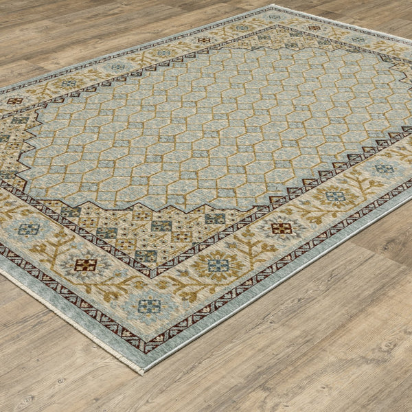 Oriental Weavers Capella Indoor Area Rug – Soft, Multi-level Texture For Modern And Traditional Home Décor Styles Pale Blue,Gold Polyester Ccap02240340st