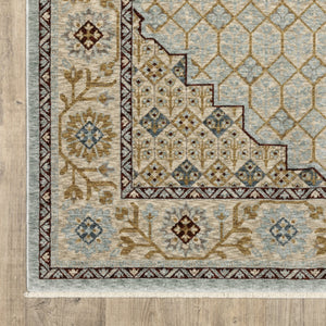 Oriental Weavers Capella Indoor Area Rug – Soft, Multi-level Texture For Modern And Traditional Home Décor Styles Pale Blue,Gold Polyester Ccap02240340st