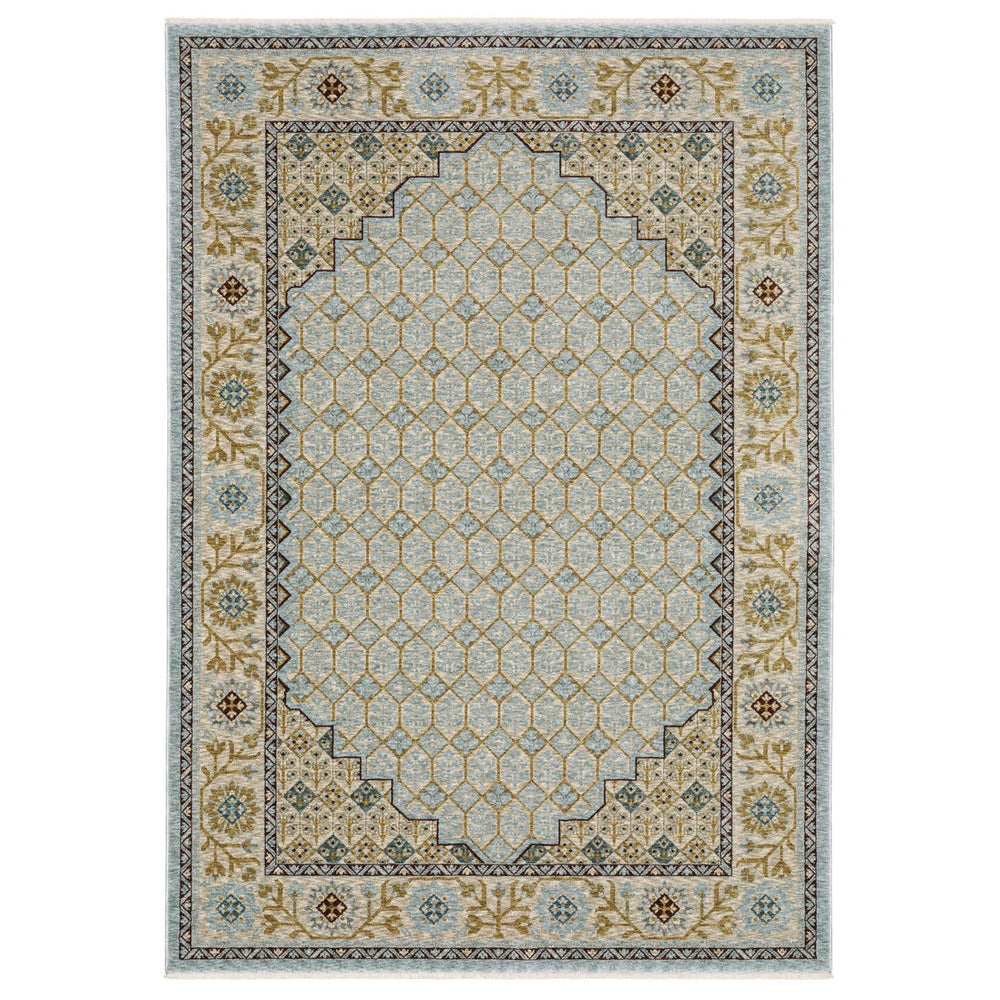 Oriental Weavers Capella Indoor Area Rug – Soft, Multi-level Texture For Modern And Traditional Home Décor Styles Pale Blue,Gold Polyester Ccap02240340st