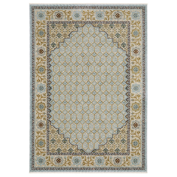 Oriental Weavers Capella Indoor Area Rug – Soft, Multi-level Texture For Modern And Traditional Home Décor Styles Pale Blue,Gold Polyester Ccap02240340st