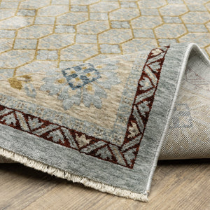 Oriental Weavers Capella Indoor Area Rug – Soft, Multi-level Texture For Modern And Traditional Home Décor Styles Pale Blue,Gold Polyester Ccap02240340st